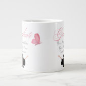 Persoonlijk roze afstudeercadeau, aangepaste naam grote koffiekop (Voorkant)