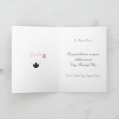 Persoonlijk Roze Afstudeercadeau, Aangepaste Naam Kaart (Binnen)