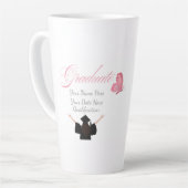 Persoonlijk Roze Afstudeercadeau, Eigen Naam Latte Mok (Linkerhoek)