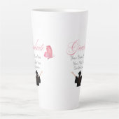 Persoonlijk Roze Afstudeercadeau, Eigen Naam Latte Mok (Voorkant)
