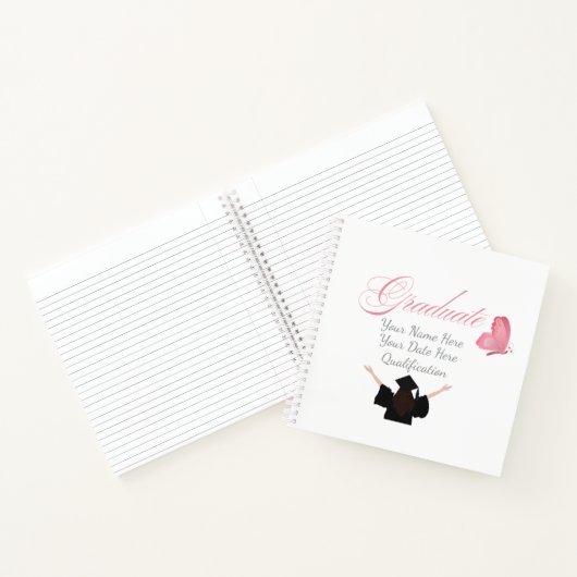 Persoonlijk Roze Afstudeercadeau, Eigen Naam Notitieboek (Binnen)