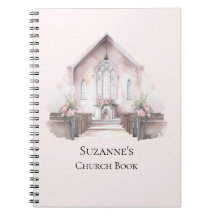 Persoonlijk Roze Aquarel Kerkboek