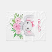 Persoonlijk roze Baby-lephant Gift for Baby Girl Fleece Deken (Voorkant (Horizontaal))