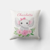 Persoonlijk roze Baby-lephant Gift for Baby Girl Kussen (Achterkant)