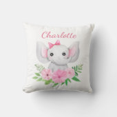 Persoonlijk roze Baby-lephant Gift for Baby Girl Kussen (Voorkant)