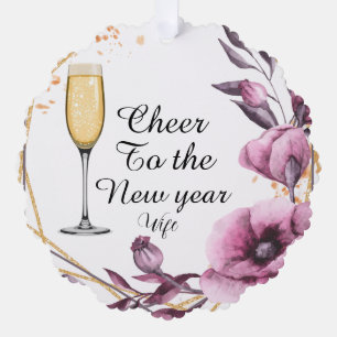 Persoonlijk roze bloem glazen champagneglas typogr ornament kaart