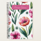 Persoonlijk Roze Bloemenschilderij Spiraal Planner (Voorkant)