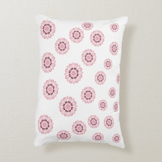 Persoonlijk Roze Bloempatroon Ronde Kussen (Achterkant (Verticaal))