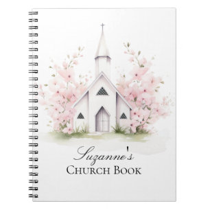 Persoonlijk Roze Bloemstuk Kerkboek Notitieboek