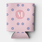 Persoonlijk Roze Boze Oog Patroon Monogram Blikjeskoeler (Voorkant)