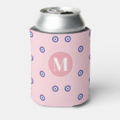 Persoonlijk Roze Boze Oog Patroon Monogram Blikjeskoeler (Blikje Achterkant)