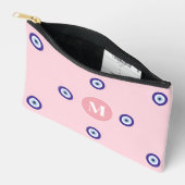 Persoonlijk Roze Boze Oog Patroon Monogram Etui (Open)