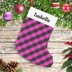 Persoonlijk Roze Buffalo Plaid Rustic Rutger is no Kleine Kerstsok