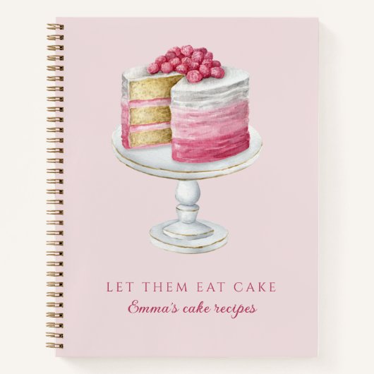 Persoonlijk Roze Cake Recept Notitieboek (Voorkant)