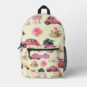 Persoonlijk Roze Cocktail Lint met een Cute Coquet Bedrukte Rugzak