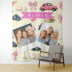 Persoonlijk Roze Cocktail Lint met een Cute Coquet Wandkleed