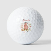 Persoonlijk Roze Coquette Golf Monogram Golfballen (Voorkant)