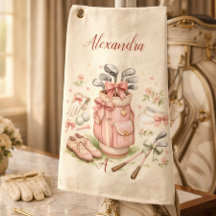 Persoonlijk Roze Coquette Golf Monogram