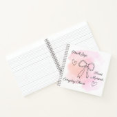 Persoonlijk Roze Coquette Strik Notitieboek Schets (Binnen)