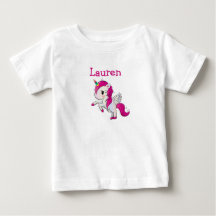 Persoonlijk Roze Eenhoorn Meisjesnaam Shirt