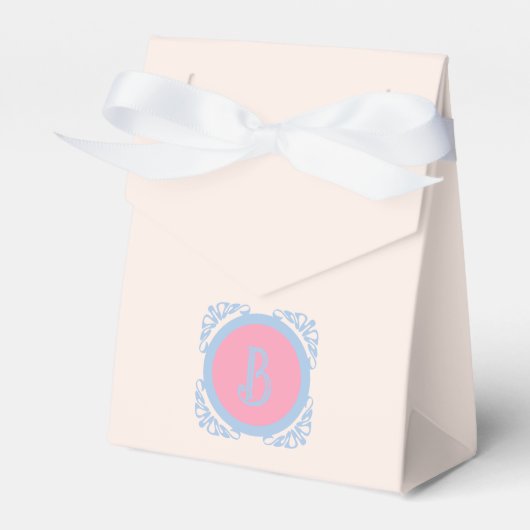 Persoonlijk roze en blauw  bedankdoosjes (Voorkant Zijde)