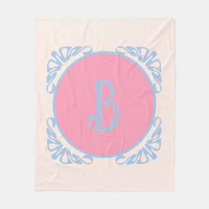 Persoonlijk roze en blauw fleece deken