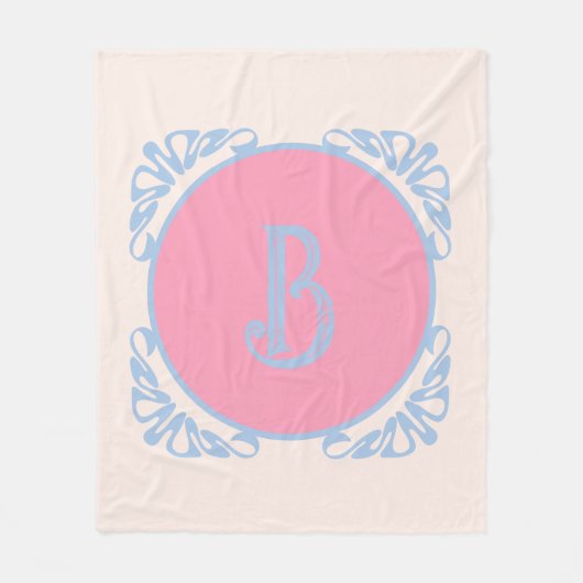 Persoonlijk roze en blauw fleece deken (Voorkant)
