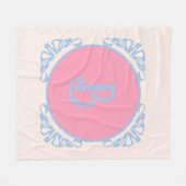 Persoonlijk roze en blauw fleece deken (Voorkant (Horizontaal))