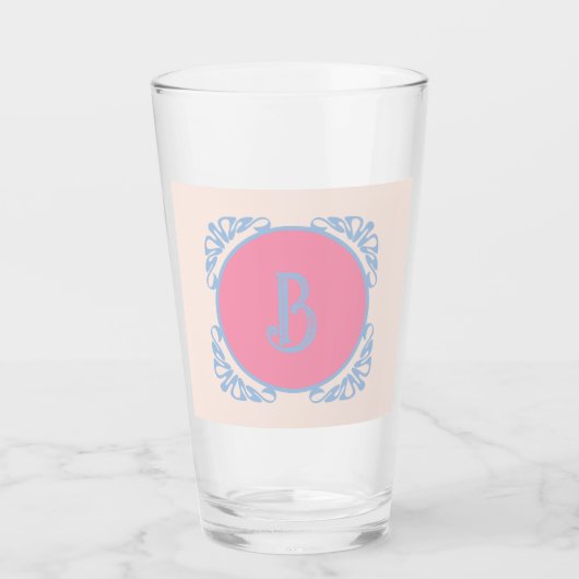 Persoonlijk roze en blauw glas (Voorkant)
