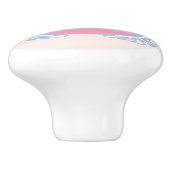 Persoonlijk roze en blauw  keramische knop (Zijkant)
