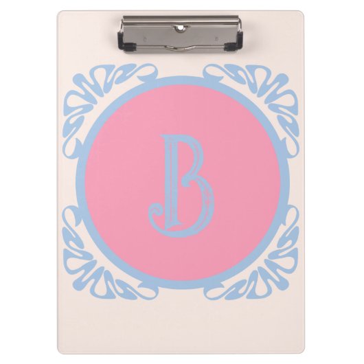 Persoonlijk roze en blauw klembord (Voorkant)