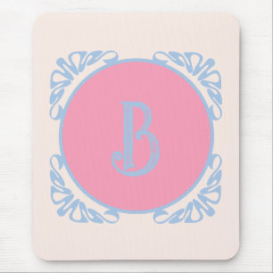 Persoonlijk roze en blauw muismat