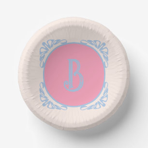 Persoonlijk roze en blauw papieren kommen