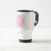Persoonlijk roze en blauw reisbeker (Voorkant rechts)