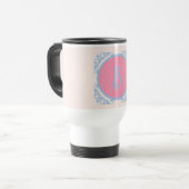 Persoonlijk roze en blauw reisbeker (Voorkant links)