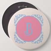 Persoonlijk roze en blauw ronde button 6,0 cm (Voorkant /achterkant)