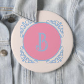 Persoonlijk roze en blauw ronde button 6,0 cm (In situ)