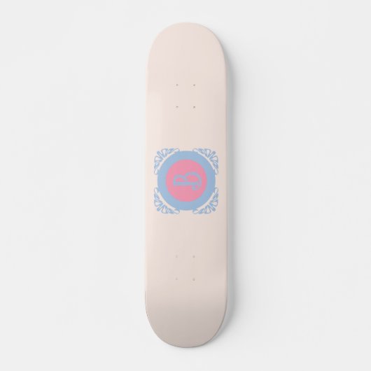 Persoonlijk roze en blauw  skateboard (Voorkant)