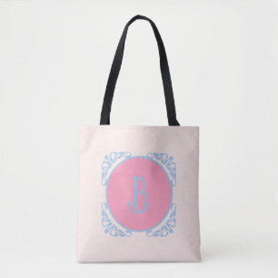 Persoonlijk roze en blauw  tote bag