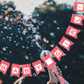 Persoonlijk roze en gouden hond vlaggetjes