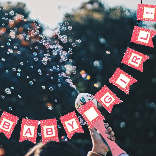 Persoonlijk roze en gouden hond vlaggetjes