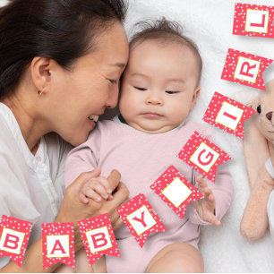 Persoonlijk roze en gouden hond vlaggetjes