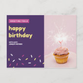 Persoonlijk - Roze en Violet Cupcake (zaterdag) Briefkaart (Voorkant)