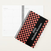 Persoonlijk roze en zwart geruit 2025 planner (Display)