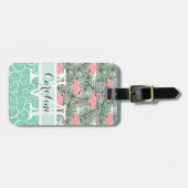 Persoonlijk roze flamingo's patroon bagagelabel (Voorkant horizontaal)