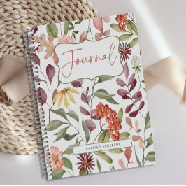 Persoonlijk roze geel groen bloemendagboek  notitieboek