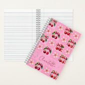 Persoonlijk Roze Gingham Kersenbloesem Notebook Notitieboek (Binnen)