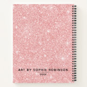 Persoonlijk Roze Glitter Schetsboek Uw Naam Notitieboek (Achterkant)