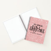 Persoonlijk Roze Glitter Schetsboek Uw Naam Notitieboek (Binnen)