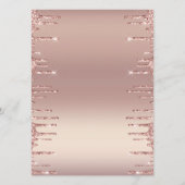 Persoonlijk Roze Gouden Glinsterende Drips Menu Vo (Achterkant)